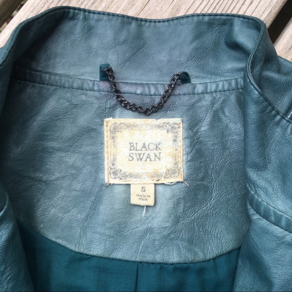 πHPπBLACK SWAN Vegan Leather Moto Jacket - Picture 5 of 8